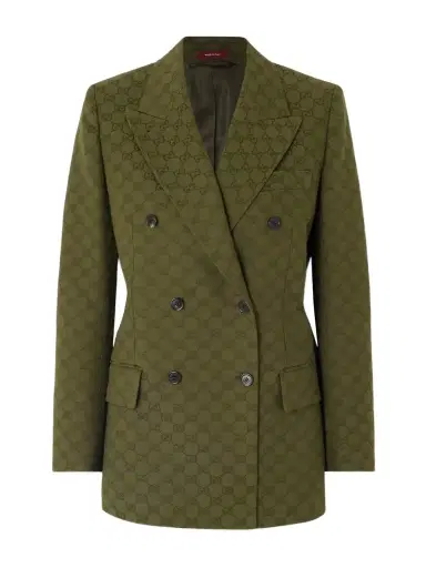 Gucci Double-breasted Jacquard Cotton-blend Canvas Blazer | Thumbnail 1