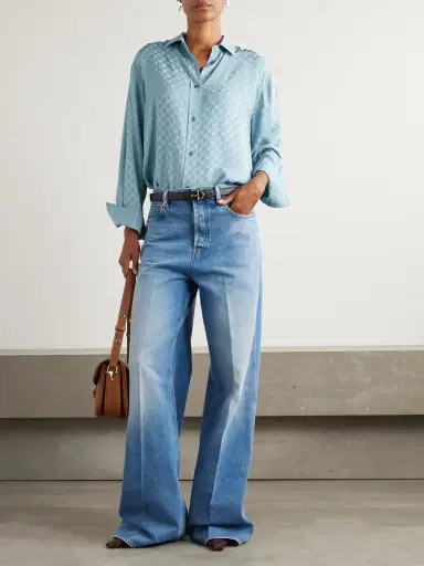 Gucci Silk-satin Jacquard Shirt | Thumbnail 2 Gucci Silk-satin Jacquard Shirt | Thumbnail 2