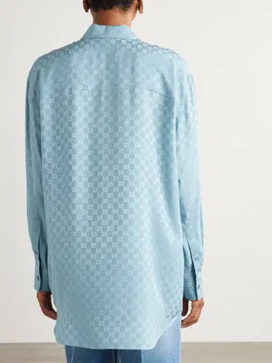 Gucci Silk-satin Jacquard Shirt | Thumbnail 4 Gucci Silk-satin Jacquard Shirt | Thumbnail 4