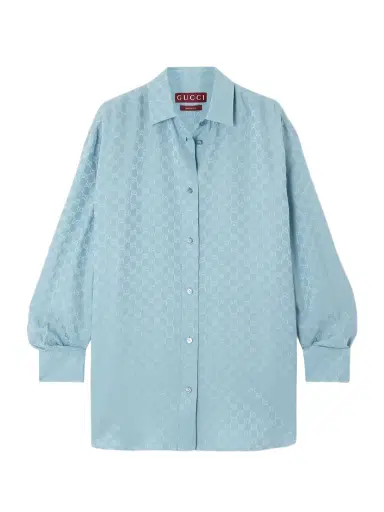 Gucci Silk-satin Jacquard Shirt | Thumbnail 1 Gucci Silk-satin Jacquard Shirt | Thumbnail 1