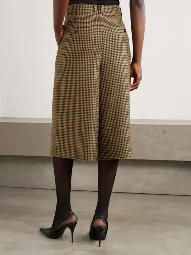 Saint Laurent Checked Wool Wide-leg Culottes | Thumbnail 3