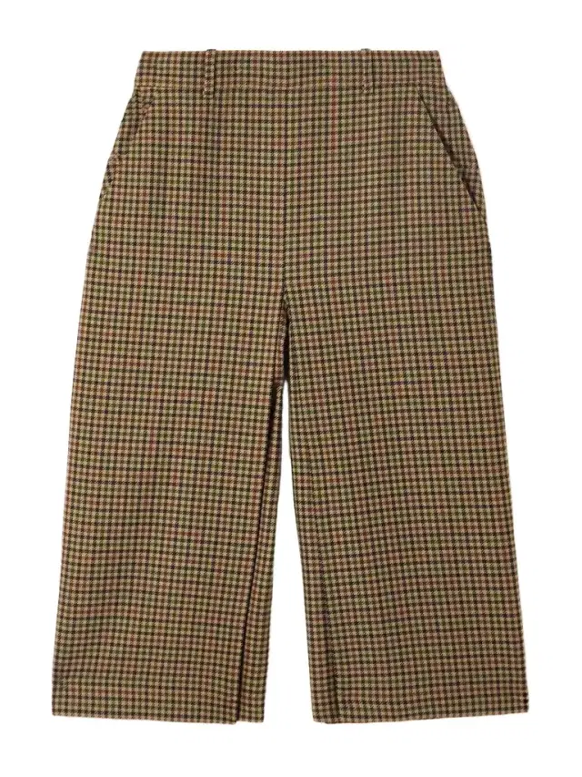 Checked Wool Wide-leg Culottes