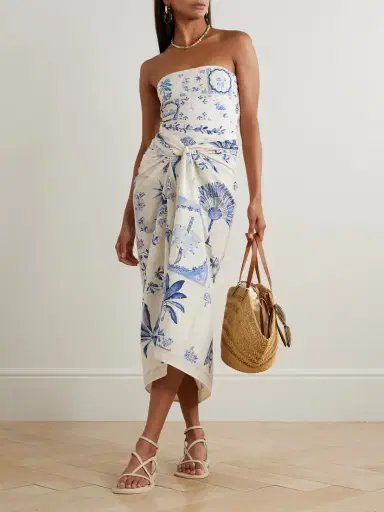 Agua by Agua Bendita Lavanda Wild Floral-print Cotton And Silk-voile Pareo | Thumbnail 2