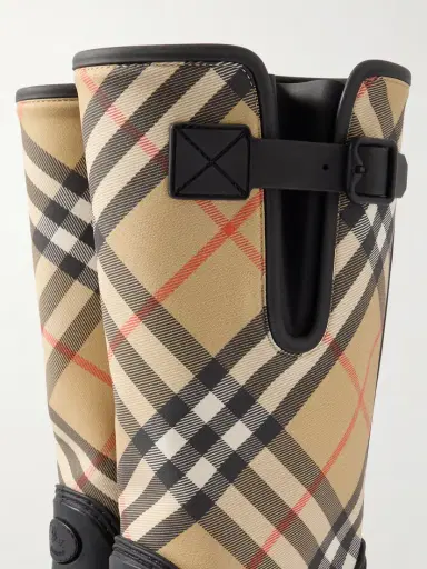 Burberry Rubber Marsh Checked Nylon And Rubber Rain Boots | Thumbnail 4 Burberry Rubber Marsh Checked Nylon And Rubber Rain Boots | Thumbnail 4