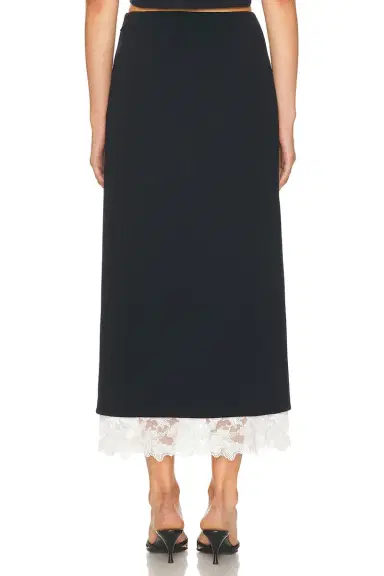 Helsa The Midi Pencil Skirt With Lace & Poplin | Thumbnail 6
