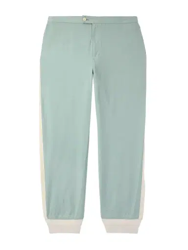 Visvim Bertone Tapered Grosgrain-Striped Cotton-Twill Trousers - Men | Thumbnail 1