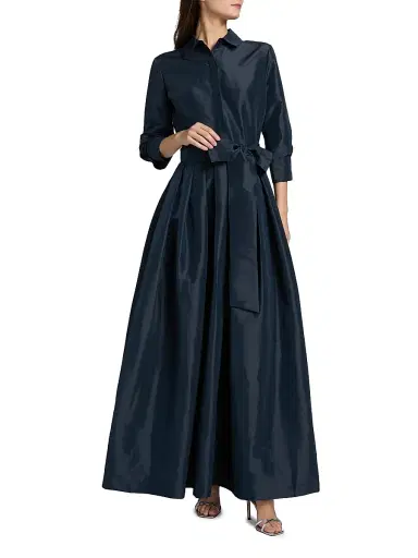 Simkhai Women's Julip Tie-Waist Shirtdress-Style Gown | Thumbnail 2 Simkhai Women's Julip Tie-Waist Shirtdress-Style Gown | Thumbnail 2