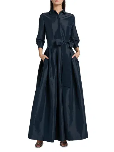 Simkhai Women's Julip Tie-Waist Shirtdress-Style Gown | Thumbnail 3 Simkhai Women's Julip Tie-Waist Shirtdress-Style Gown | Thumbnail 3