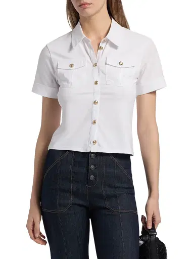 Cinq à Sept Women's Tiana Cotton-Blend Top - White - Size XL | Thumbnail 3