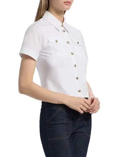 Cinq à Sept Women's Tiana Cotton-Blend Top - White - Size XL | Thumbnail 4