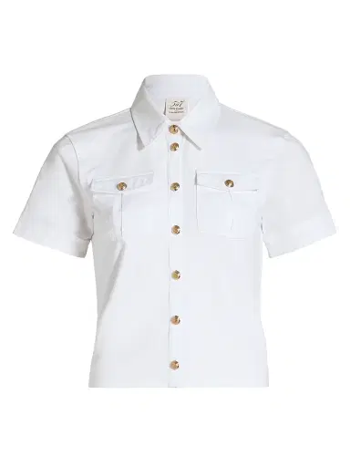 Cinq à Sept Women's Tiana Cotton-Blend Top - White - Size XL | Thumbnail 1
