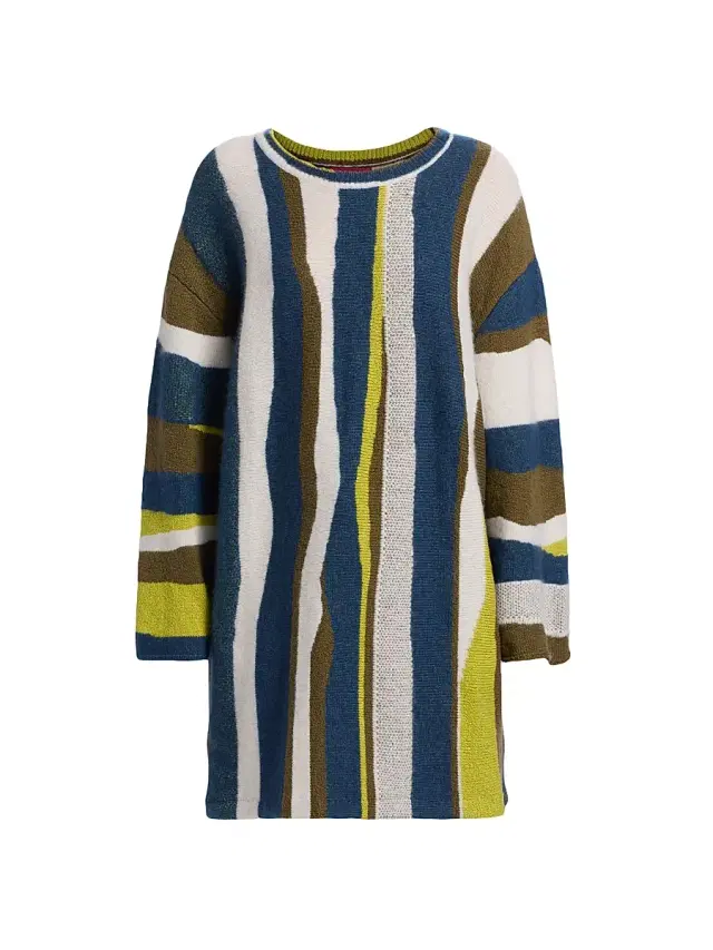 The Elder Statesman Women's Nora Shore Striped Cotton Tunic - Shore Multi