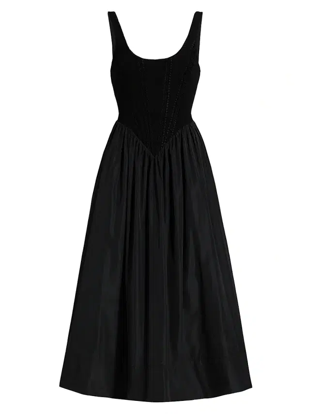 Cinq à Sept Women's Martay Embroidered A-Line Midi-Dress - Black