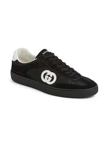 Gucci Men's GG Suede & Canvas Low-Top Sneakers - Black - Size 14 | Thumbnail 2 Gucci Men's GG Suede & Canvas Low-Top Sneakers - Black - Size 14 | Thumbnail 2
