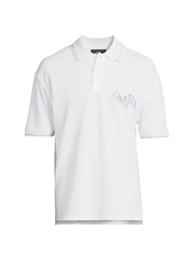 Men's Staggered Logo Cotton Polo Shirt - White