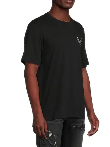 AMIRI Men's Staggered Logo Cotton T-Shirt - Black - Size Small | Thumbnail 4
