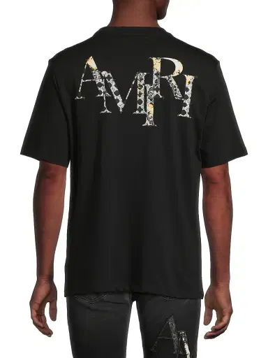 AMIRI Men's Staggered Logo Cotton T-Shirt - Black - Size Small | Thumbnail 5