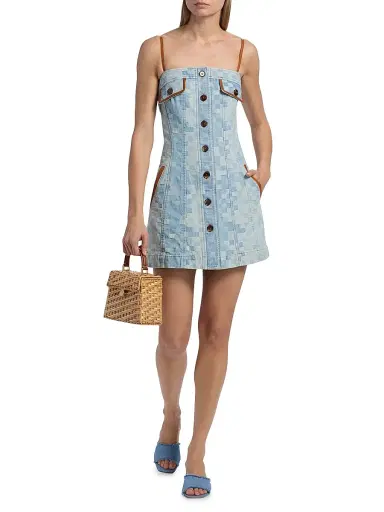 Ramy Brook Women's Luis Patchwork Denim Minidress | Thumbnail 2 Ramy Brook Women's Luis Patchwork Denim Minidress | Thumbnail 2