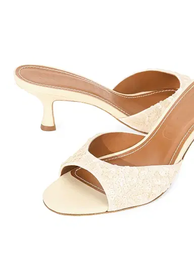 Staud Women's Brigitte 55MM Sequin Sandals - Cream - Size 10 | Thumbnail 5 Staud Women's Brigitte 55MM Sequin Sandals - Cream - Size 10 | Thumbnail 5