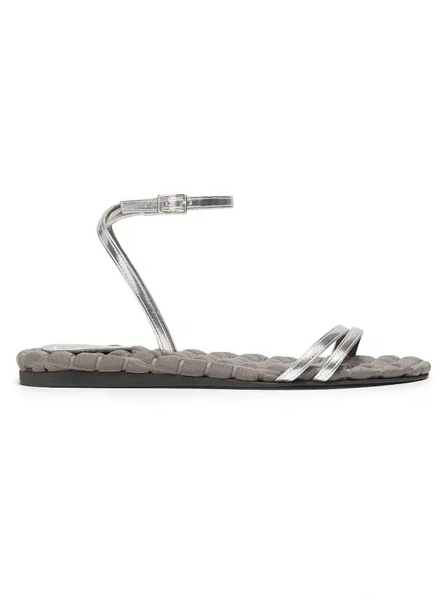 AERA Women's Faye Vegan Brushed Leather Flat Sandals - Silver