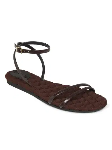 Aera Women's Faye Vegan Brushed Leather Flat Sandals - Brown - Size 11 | Thumbnail 2