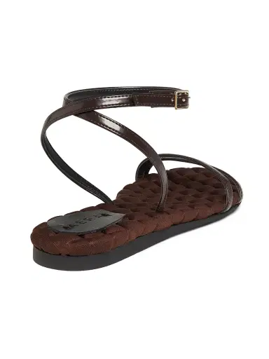 Aera Women's Faye Vegan Brushed Leather Flat Sandals - Brown - Size 11 | Thumbnail 3