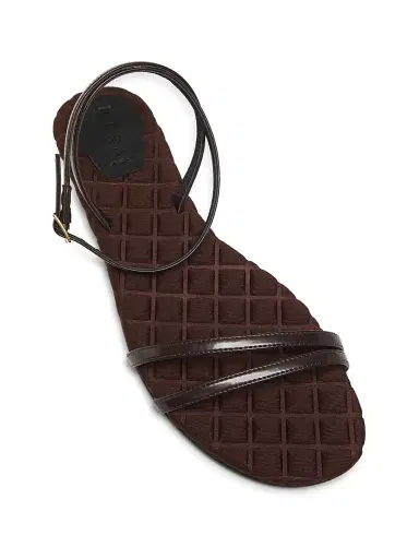 Aera Women's Faye Vegan Brushed Leather Flat Sandals - Brown - Size 11 | Thumbnail 4