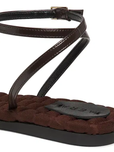 Aera Women's Faye Vegan Brushed Leather Flat Sandals - Brown - Size 11 | Thumbnail 5