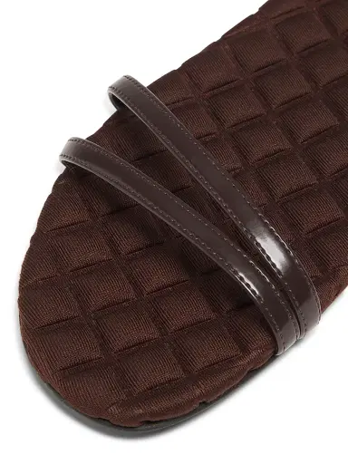 Aera Women's Faye Vegan Brushed Leather Flat Sandals - Brown - Size 11 | Thumbnail 6