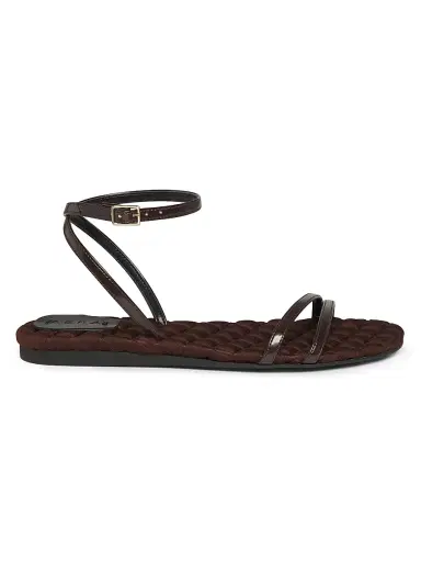 Aera Women's Faye Vegan Brushed Leather Flat Sandals - Brown - Size 11 | Thumbnail 1