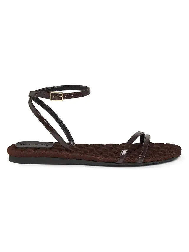 AERA Women's Faye Vegan Brushed Leather Flat Sandals - Brown