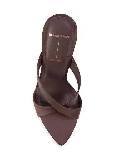 Black Suede Studio Women's Zoey 100MM Satin Sandals | Thumbnail 5 Black Suede Studio Women's Zoey 100MM Satin Sandals | Thumbnail 5