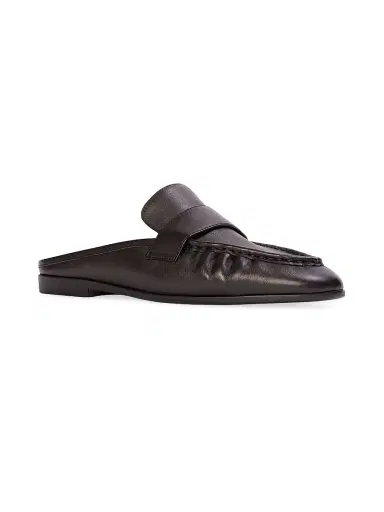 Black Suede Studio Women's Gabby Backless Leather Loafers - Black Leather - Size 12 | Thumbnail 2 Black Suede Studio Women's Gabby Backless Leather Loafers - Black Leather - Size 12 | Thumbnail 2