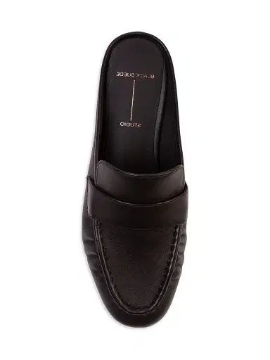 Black Suede Studio Women's Gabby Backless Leather Loafers - Black Leather - Size 12 | Thumbnail 3 Black Suede Studio Women's Gabby Backless Leather Loafers - Black Leather - Size 12 | Thumbnail 3