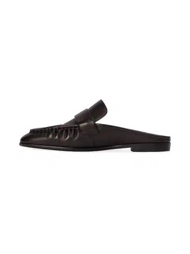 Black Suede Studio Women's Gabby Backless Leather Loafers - Black Leather - Size 12 | Thumbnail 4 Black Suede Studio Women's Gabby Backless Leather Loafers - Black Leather - Size 12 | Thumbnail 4