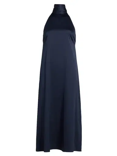 AZEEZA Women's Meera Satin Midi-Dress - Navy - Size Large | Thumbnail 1 AZEEZA Women's Meera Satin Midi-Dress - Navy - Size Large | Thumbnail 1