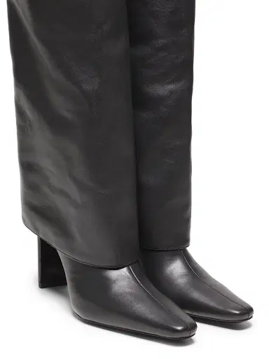 Staud Women's Wally Foldover Leather 90MM Boots - Black - Size 11 | Thumbnail 2 Staud Women's Wally Foldover Leather 90MM Boots - Black - Size 11 | Thumbnail 2