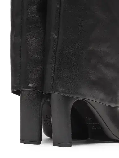 Staud Women's Wally Foldover Leather 90MM Boots - Black - Size 11 | Thumbnail 3 Staud Women's Wally Foldover Leather 90MM Boots - Black - Size 11 | Thumbnail 3