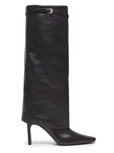 Staud Women's Wally Foldover Leather 90MM Boots - Black - Size 11 | Thumbnail 1 Staud Women's Wally Foldover Leather 90MM Boots - Black - Size 11 | Thumbnail 1
