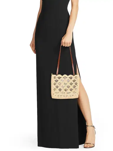 Rabanne Women's Preco Embellished Raffia Shoulder Bag | Thumbnail 2 Rabanne Women's Preco Embellished Raffia Shoulder Bag | Thumbnail 2