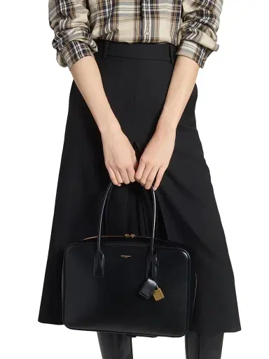 Saint Laurent Women's Sac De Jour Bauletto Top Handle Bag - Black | Thumbnail 3