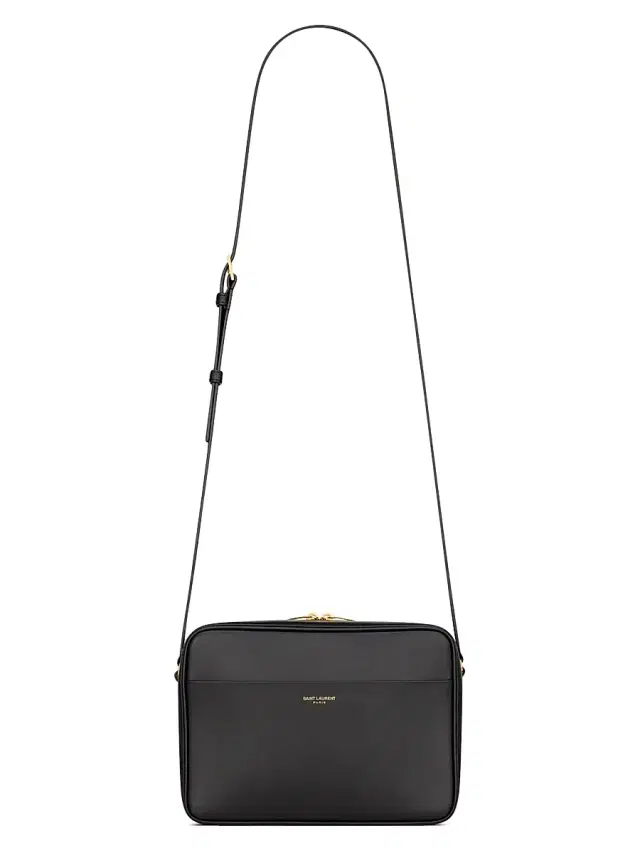 Men's Camera Case in Smooth Leather - Black