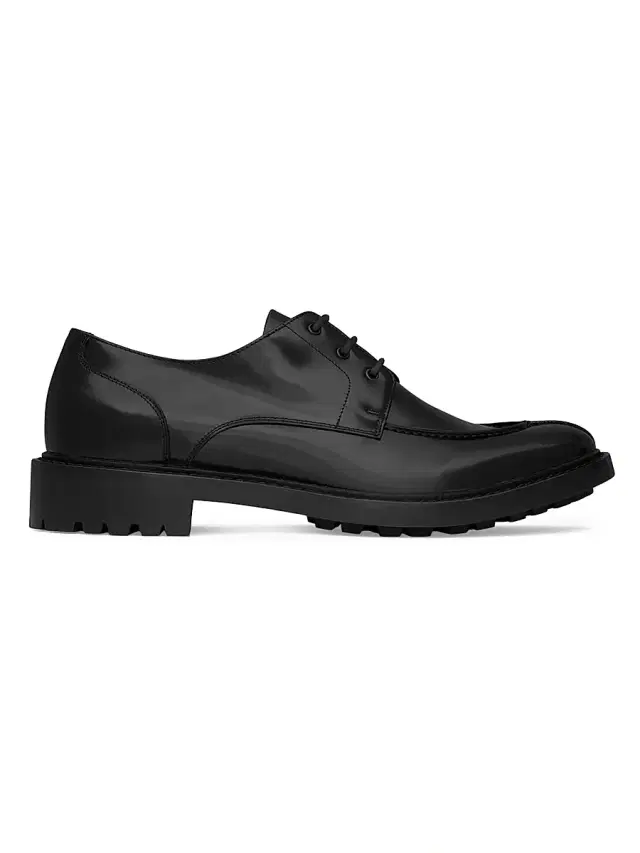 Men's Lino Derbies in Smooth Leather - Black
