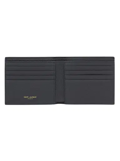 Saint Laurent Men's Tiny Cassandre East-West Wallet in Grained Leather | Thumbnail 2 Saint Laurent Men's Tiny Cassandre East-West Wallet in Grained Leather | Thumbnail 2