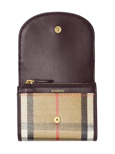 Burberry Women's Highlands Check Foldover Compact Wallet | Thumbnail 2 Burberry Women's Highlands Check Foldover Compact Wallet | Thumbnail 2