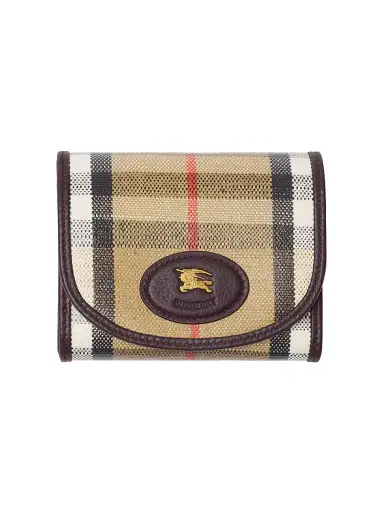 Burberry Women's Highlands Check Foldover Compact Wallet | Thumbnail 1 Burberry Women's Highlands Check Foldover Compact Wallet | Thumbnail 1