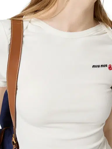 Miu Miu Women's Petit Bateau x Stretch Jersey Slim T-Shirt - White - Size Medium | Thumbnail 4 Miu Miu Women's Petit Bateau x Stretch Jersey Slim T-Shirt - White - Size Medium | Thumbnail 4