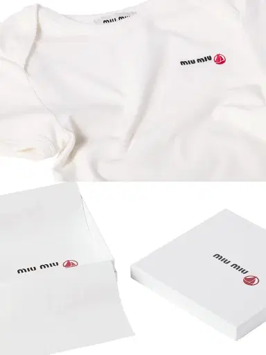 Miu Miu Women's Petit Bateau x Stretch Jersey Slim T-Shirt | Thumbnail 5 Miu Miu Women's Petit Bateau x Stretch Jersey Slim T-Shirt | Thumbnail 5