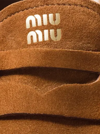 Miu Miu Women's Ruches Suede Loafers - Brown - Size 9.5 | Thumbnail 3 Miu Miu Women's Ruches Suede Loafers - Brown - Size 9.5 | Thumbnail 3