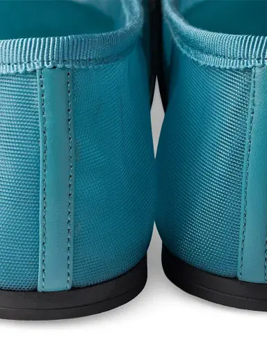 Miu Miu Women's Mesh Fabric Ballerinas - Blue | Thumbnail 3 Miu Miu Women's Mesh Fabric Ballerinas - Blue | Thumbnail 3